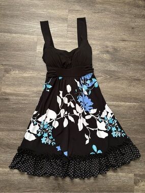 Y2K Maurices Black floral babydoll dress